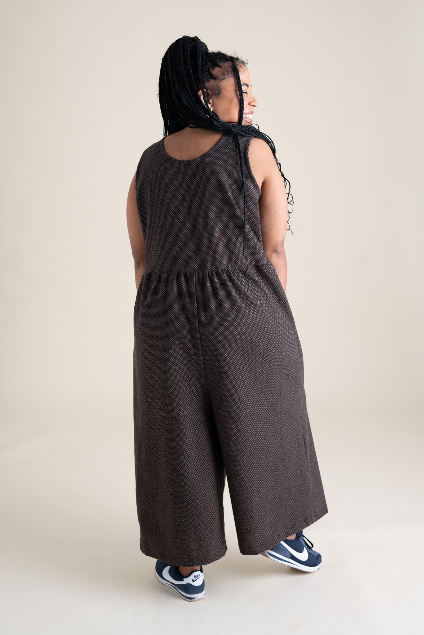 Backyard Jumpsuit in Espresso Dot