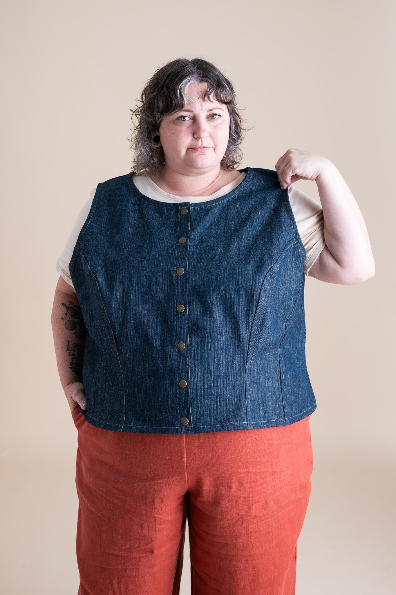 Katherine Vest in Cone Denim