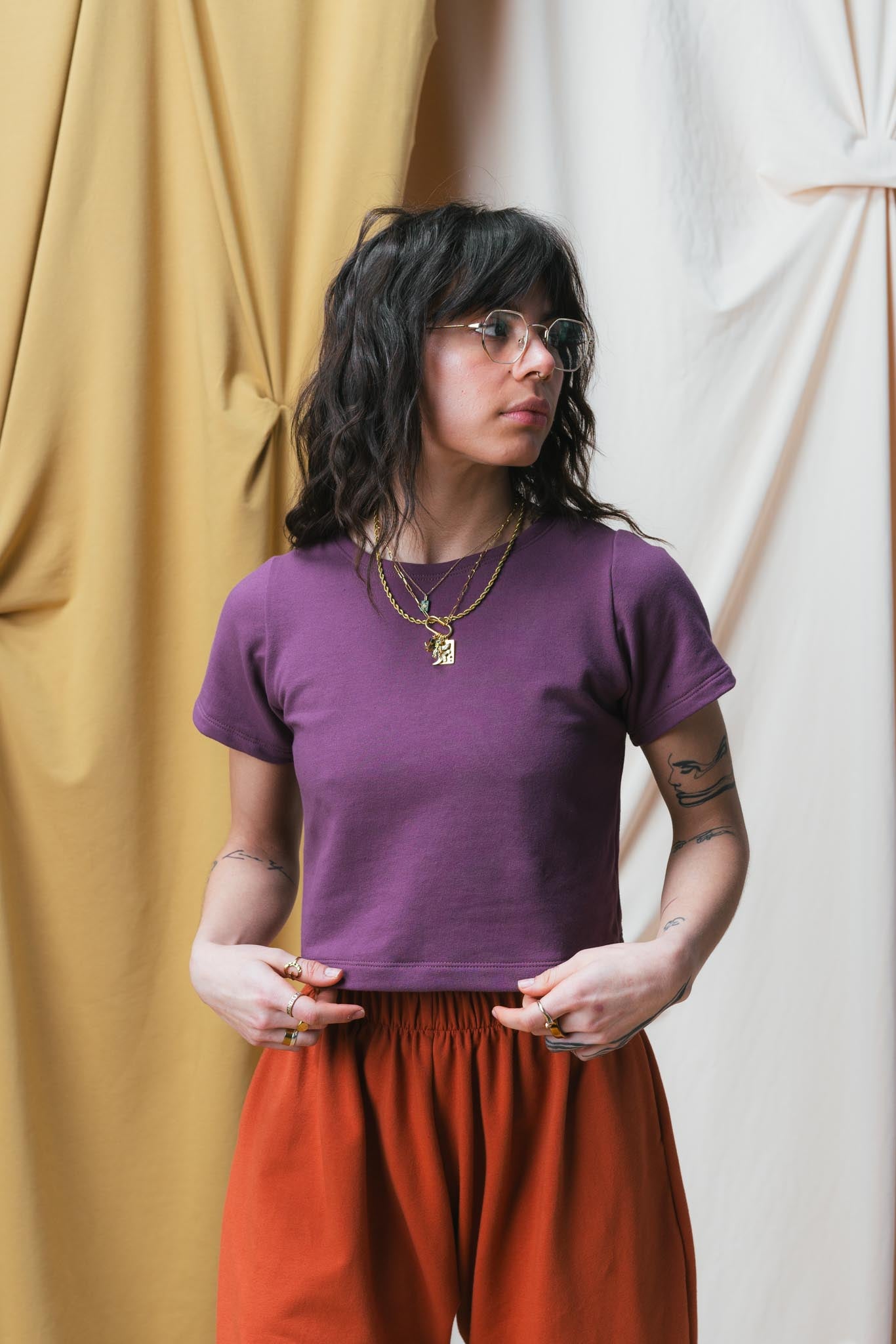 Eden Crop Tee in Plum