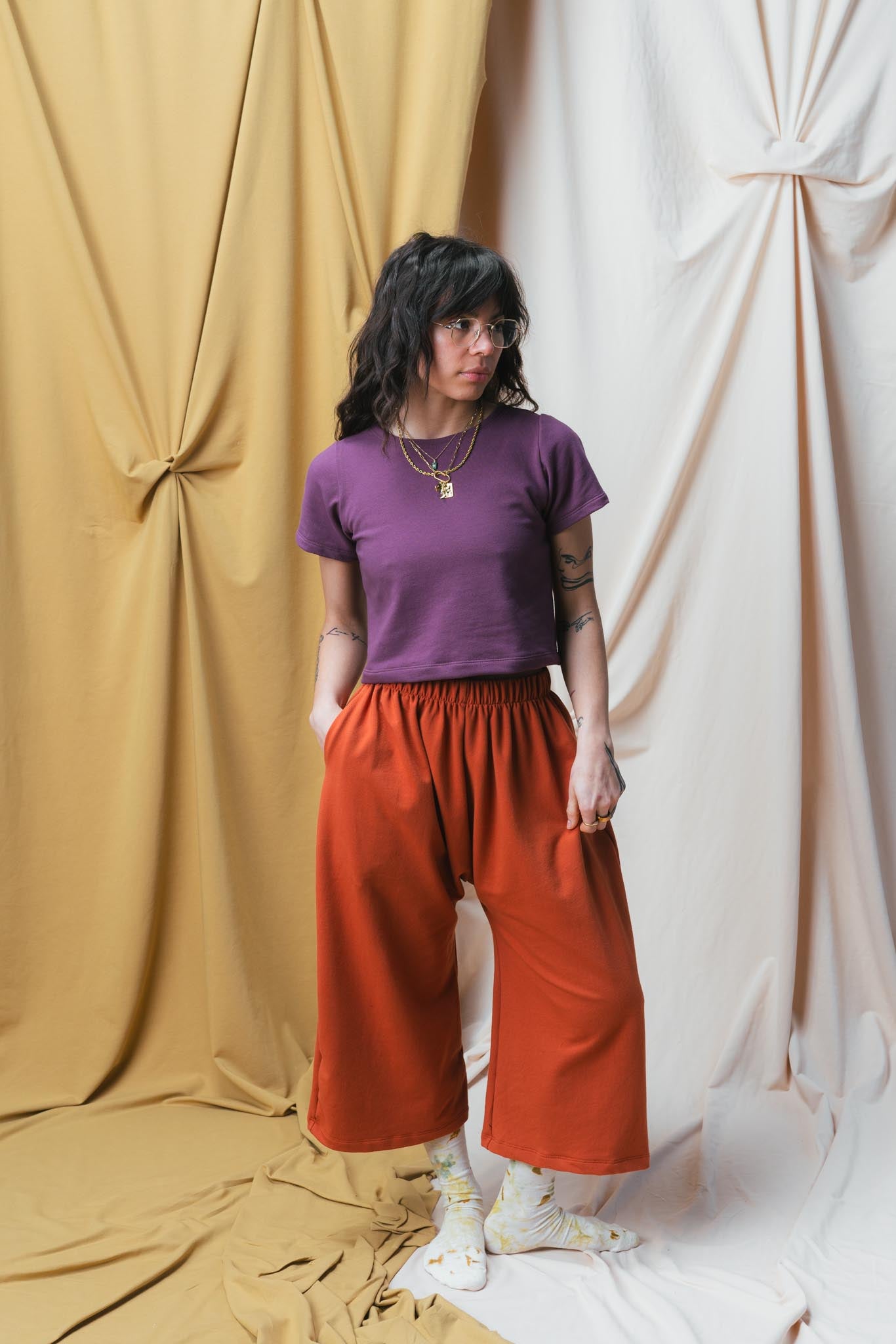 Eden Crop Tee in Plum