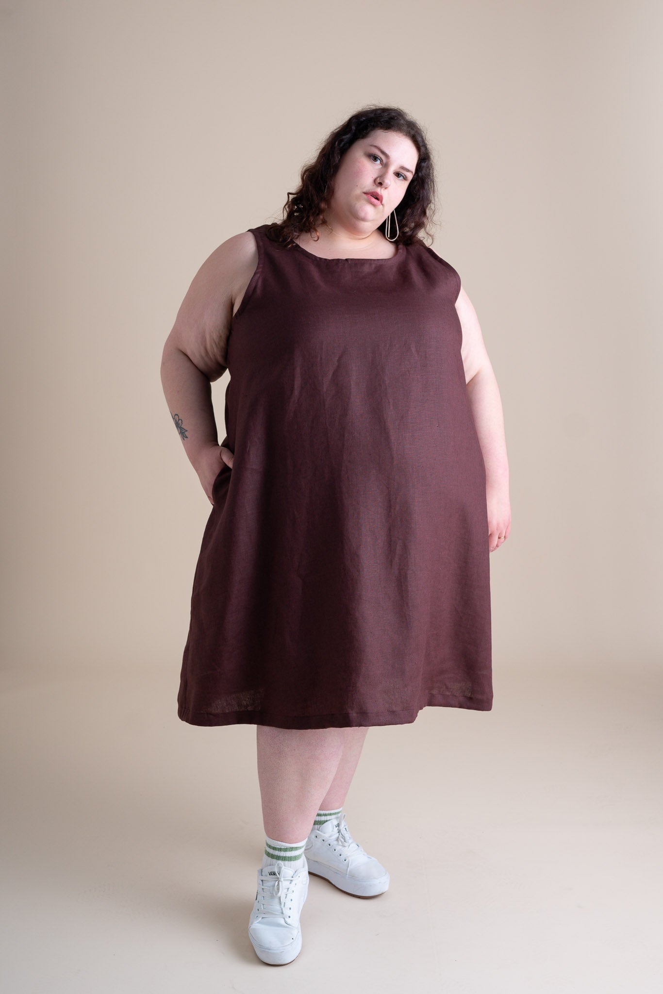 Organic bBamboo cowl dress sepia rust handdyed from Simmer Clothing. hotsell Great cruisewear, beachwear & yogawear. Travel dress, festival dress