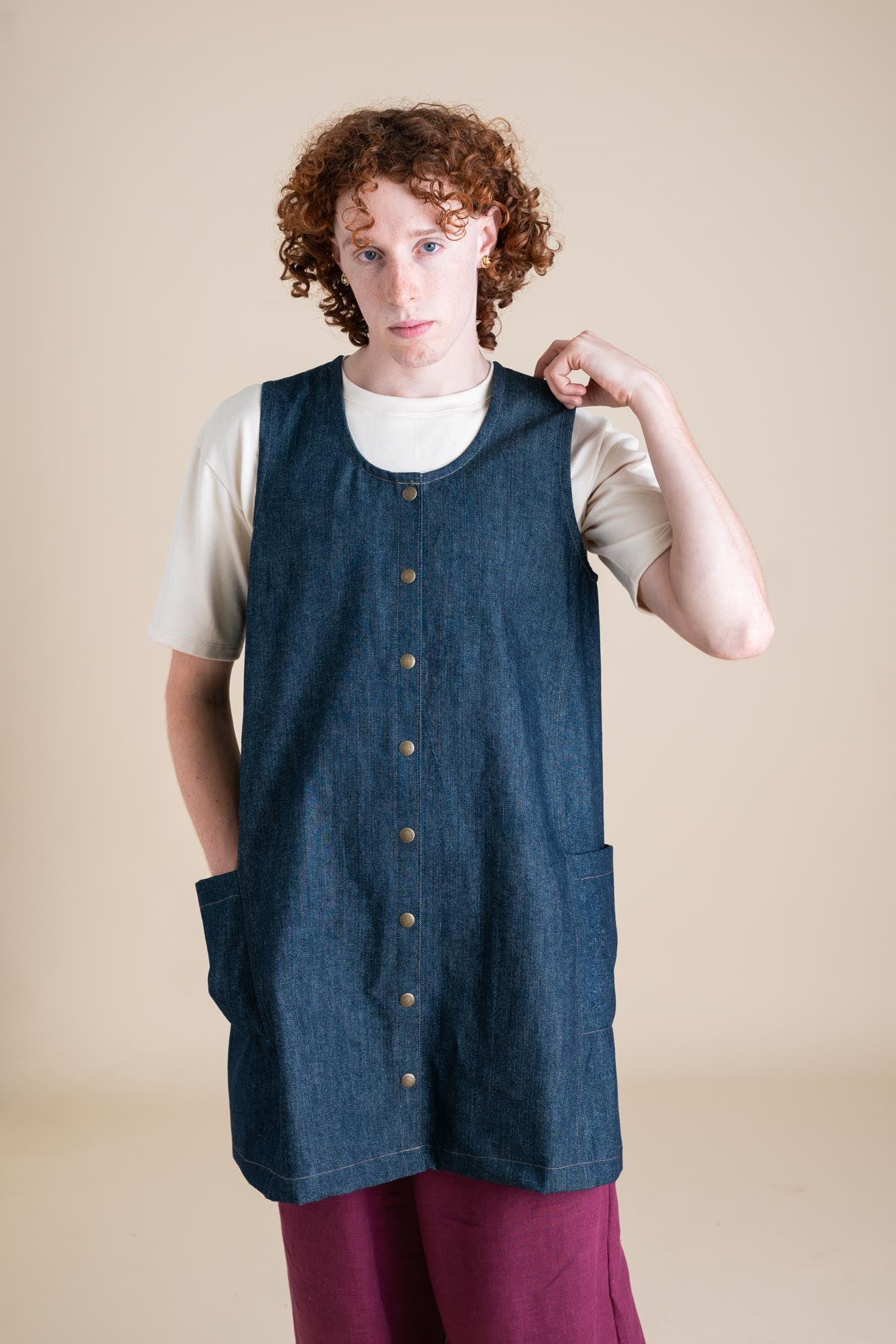 Snap Smock in Cone Denim